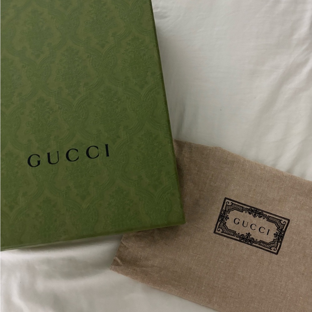 Gucci Brown and Gold Clutch with Monogram Design - Picture 9 of 10